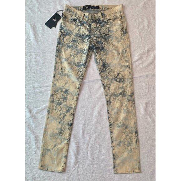 NWT Rock & Republic Berlin Bleached Floral Print Skinny Jeans Womens Size 6 - Picture 1 of 8